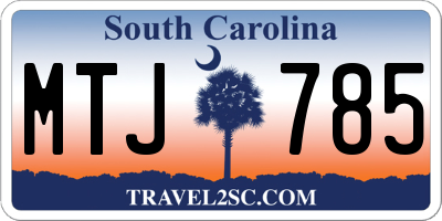 SC license plate MTJ785