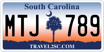 SC license plate MTJ789