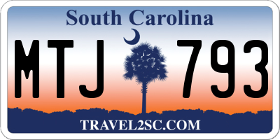 SC license plate MTJ793