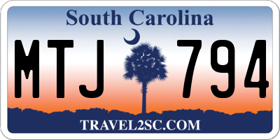 SC license plate MTJ794