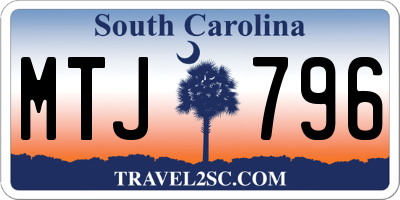 SC license plate MTJ796