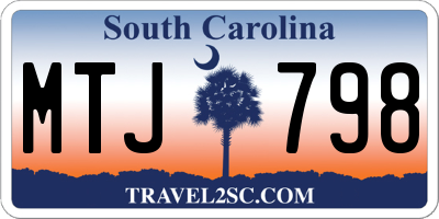 SC license plate MTJ798