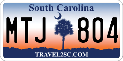 SC license plate MTJ804