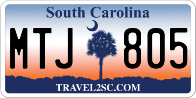 SC license plate MTJ805