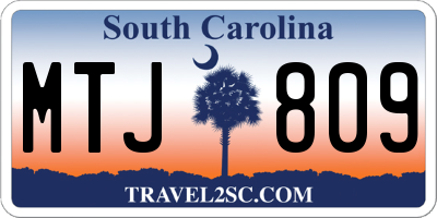SC license plate MTJ809