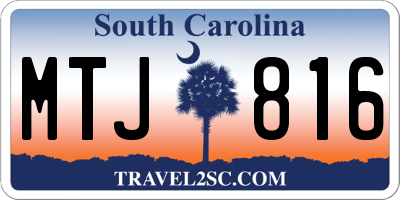 SC license plate MTJ816