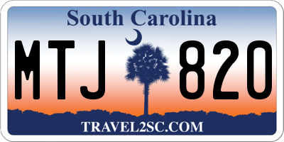 SC license plate MTJ820