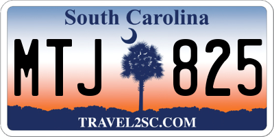 SC license plate MTJ825