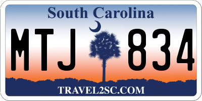 SC license plate MTJ834
