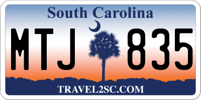 SC license plate MTJ835
