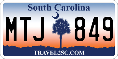 SC license plate MTJ849
