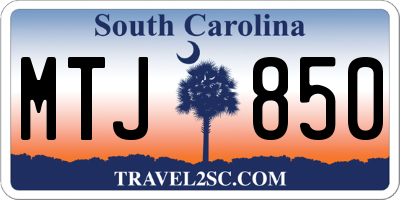 SC license plate MTJ850