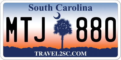 SC license plate MTJ880