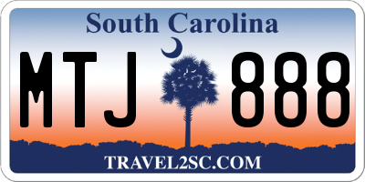 SC license plate MTJ888