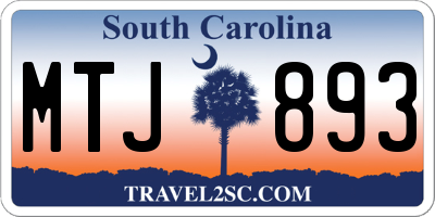 SC license plate MTJ893