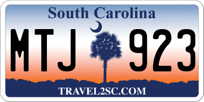 SC license plate MTJ923
