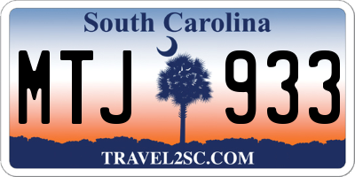 SC license plate MTJ933