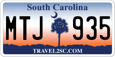 SC license plate MTJ935