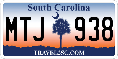 SC license plate MTJ938