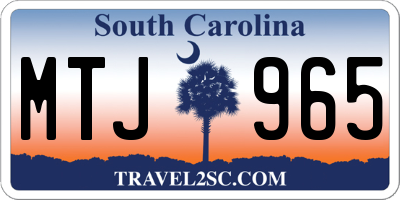 SC license plate MTJ965