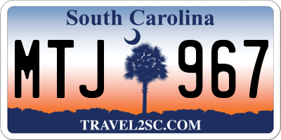 SC license plate MTJ967