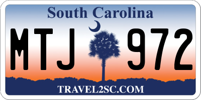 SC license plate MTJ972