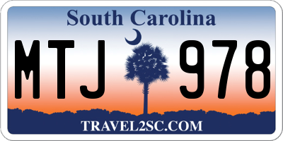 SC license plate MTJ978