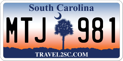 SC license plate MTJ981
