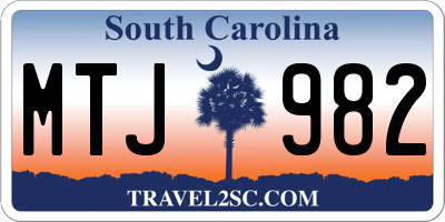 SC license plate MTJ982
