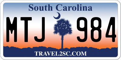 SC license plate MTJ984