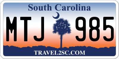 SC license plate MTJ985
