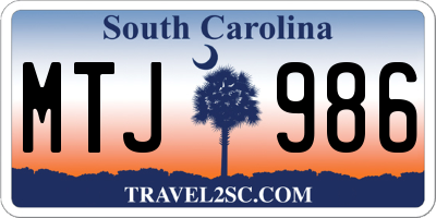 SC license plate MTJ986