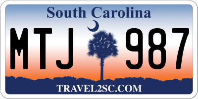SC license plate MTJ987
