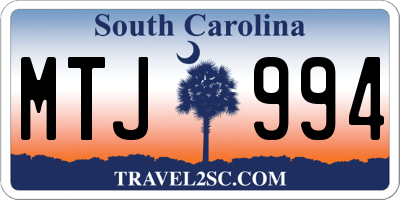 SC license plate MTJ994
