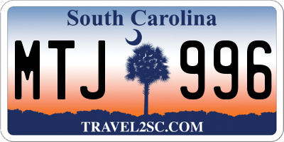 SC license plate MTJ996