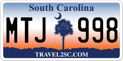 SC license plate MTJ998