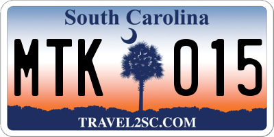 SC license plate MTK015