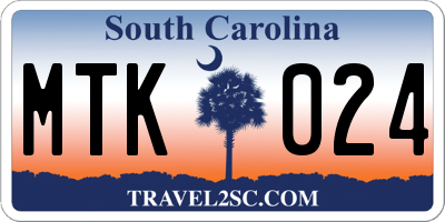 SC license plate MTK024