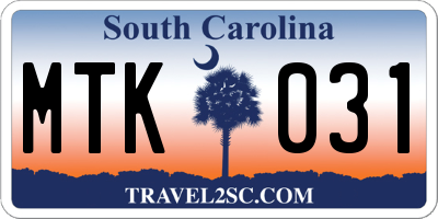 SC license plate MTK031