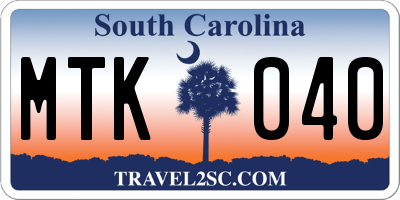 SC license plate MTK040