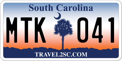 SC license plate MTK041