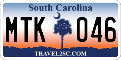 SC license plate MTK046
