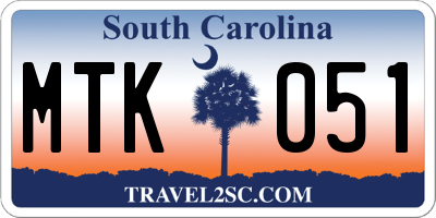 SC license plate MTK051