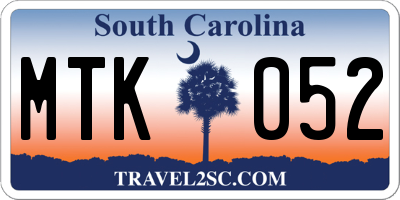 SC license plate MTK052