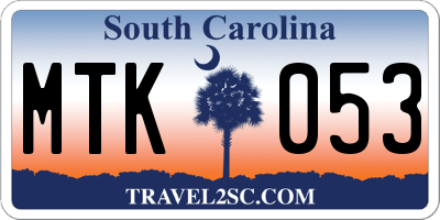SC license plate MTK053