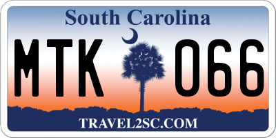 SC license plate MTK066