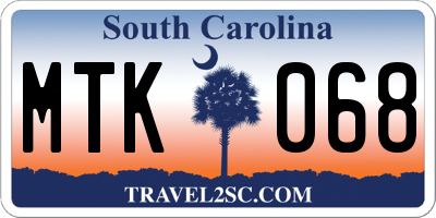 SC license plate MTK068