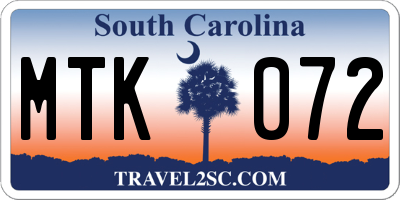 SC license plate MTK072