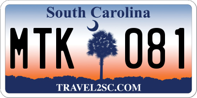 SC license plate MTK081