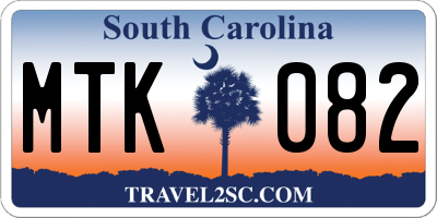 SC license plate MTK082
